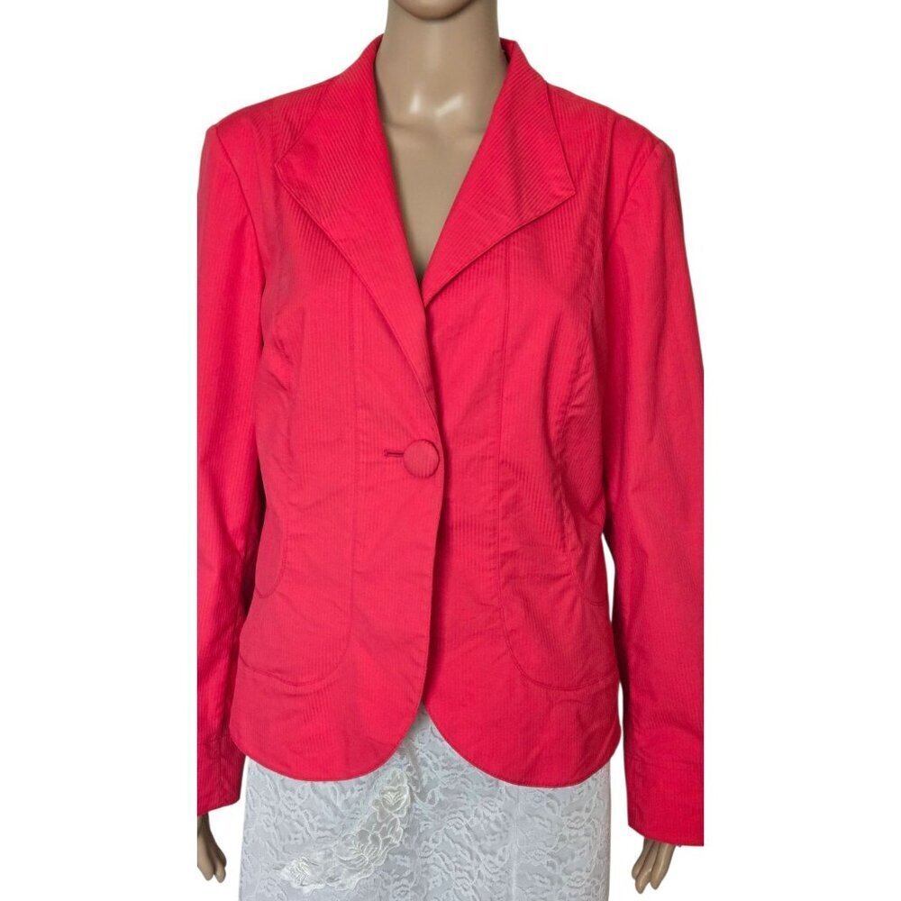 COLDWATER CREEK Celebrate Life's Beauty Coral Blazer Women's 12 - Picture 4 of 9